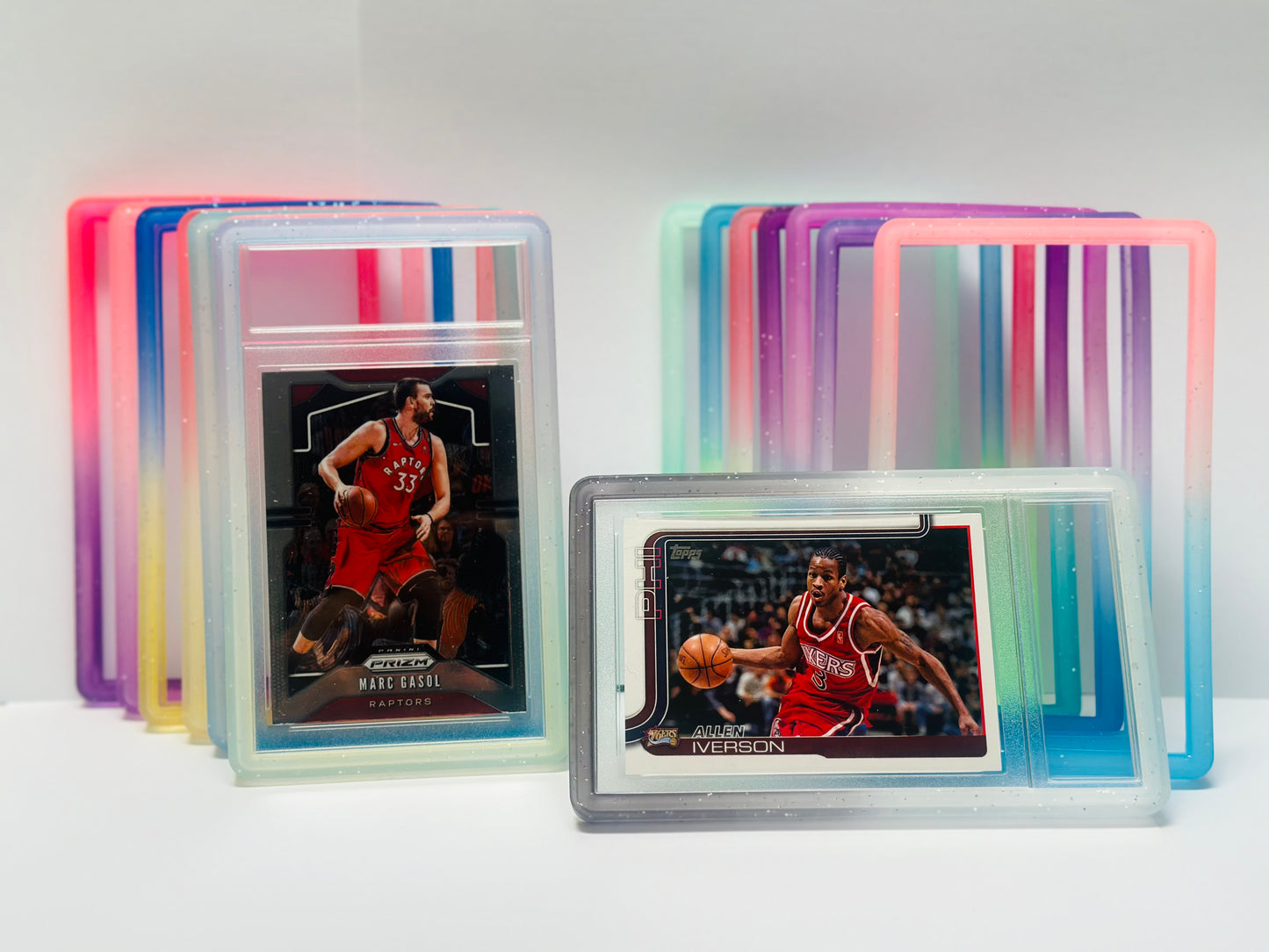 TPU Hard Protective Case for PSA 35PT Graded Cards – Full Coverage Shockproof Bumper with Gradient Glitter Colors (Pokémon Compatible)