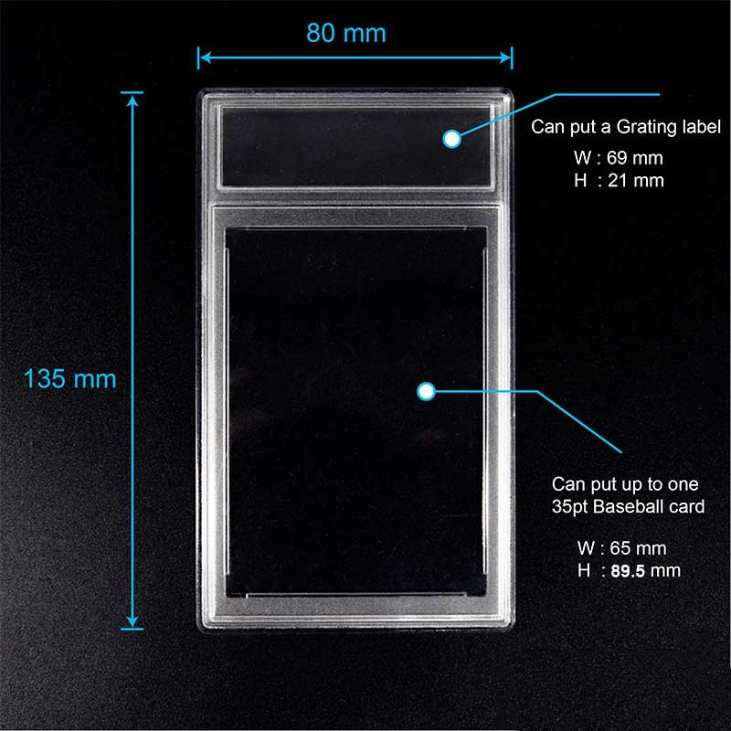Transparent PSAs Slab Card Holder Acrylic Graded Card Slab with Label Empty Graded Card Slab