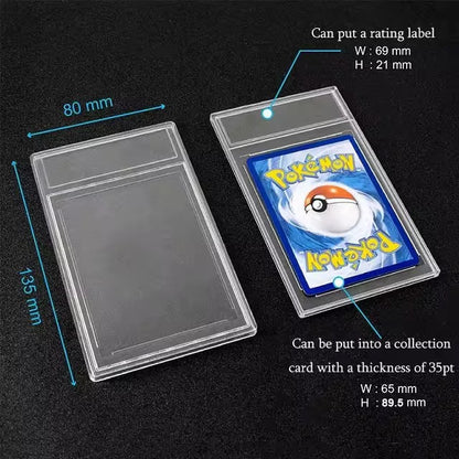 Transparent PSAs Slab Card Holder Acrylic Graded Card Slab with Label Empty Graded Card Slab